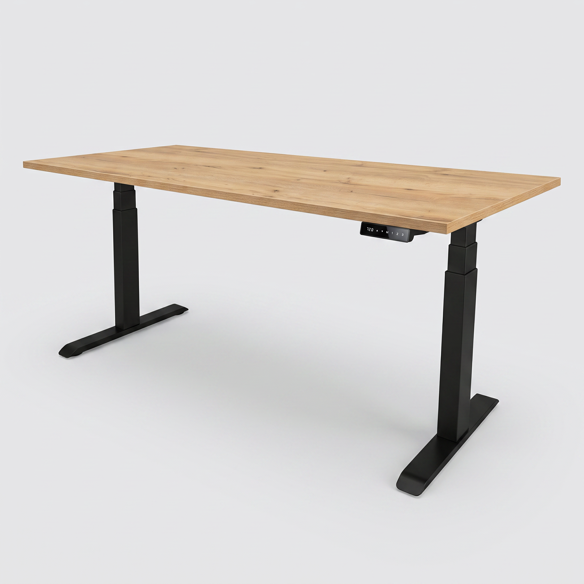Zit-Sta Bureau Elektrisch 'Professional' EN-527 140x80cm Zwart - Natuur eiken