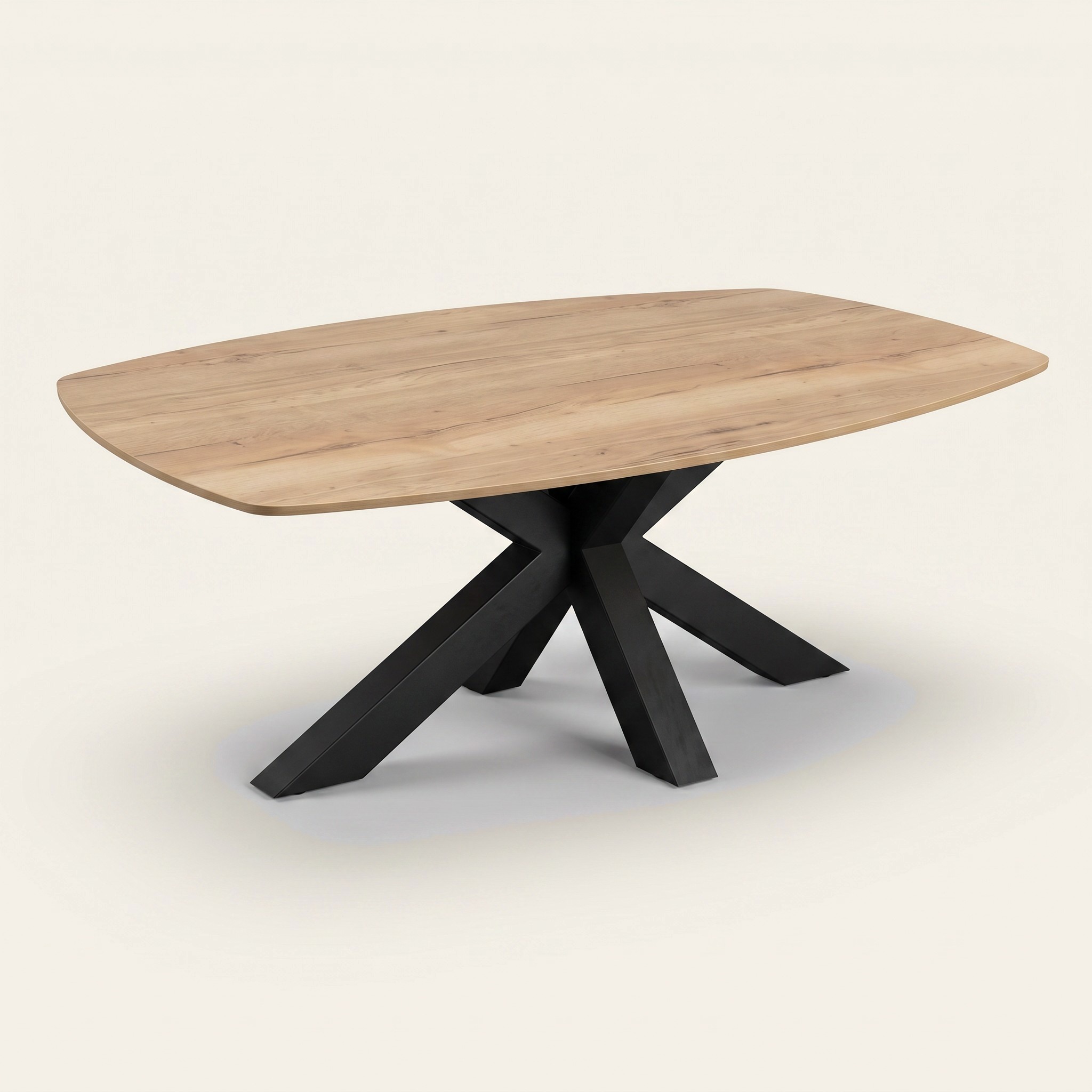 Sterpoot Vergadertafel Deens ovaal 240x120cm Zwart Natuur eiken